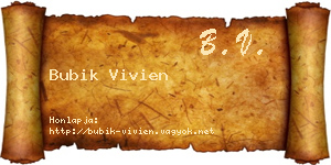 Bubik Vivien névjegykártya